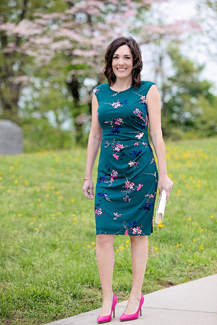 The perfect summer wedding guest dress: Eliza J Cap Sleeve Floral Print Sheath Dress 