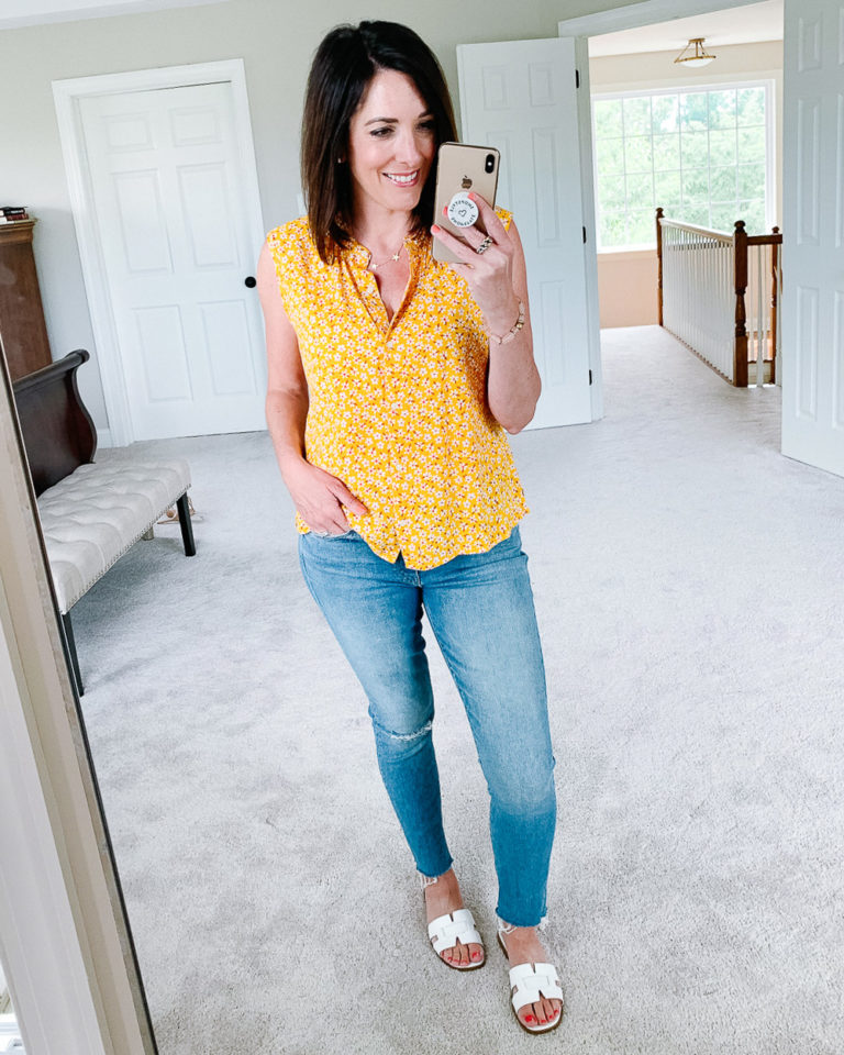 Yellow Floral Top Two Ways