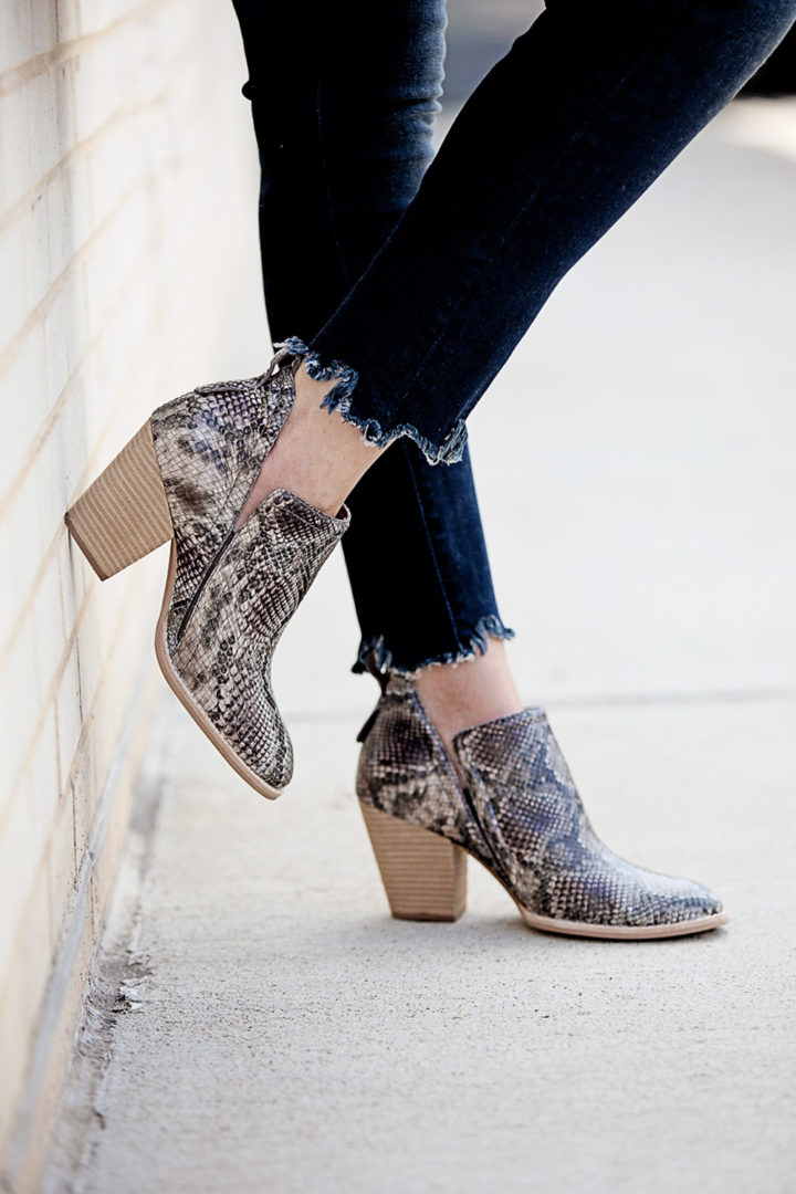 How to Wear Statement Shoes: Snake Print Booties
