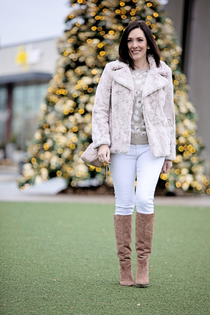 white jeans outfit for winter