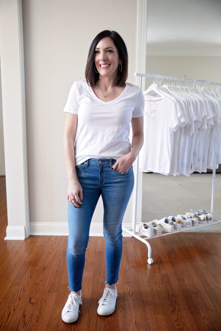 White T-Shirt Review: Boden The Cotton V-Neck Tee
