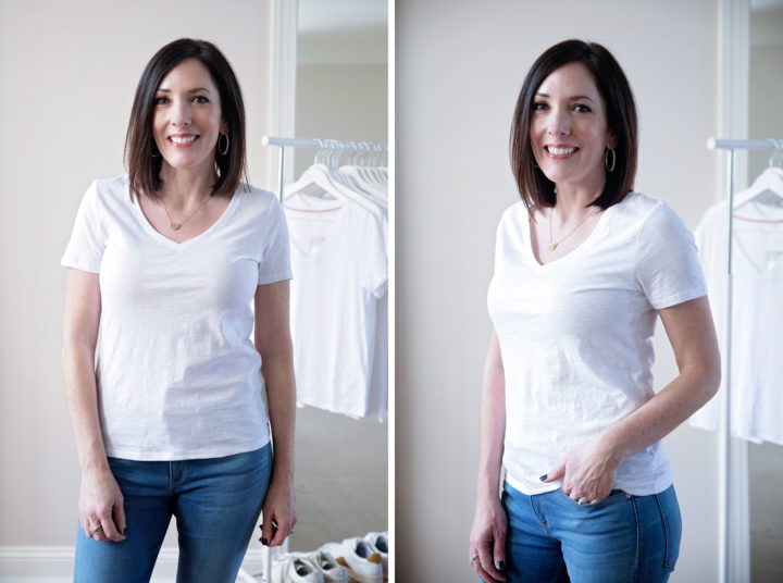 White T-Shirt Review: Boden The Cotton V-Neck Tee