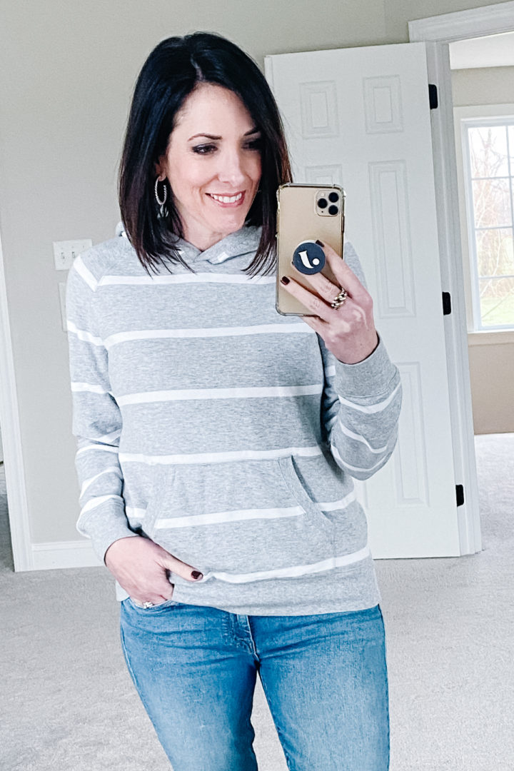 Goodthreads Women's Modal Fleece Popover Sweatshirt-1