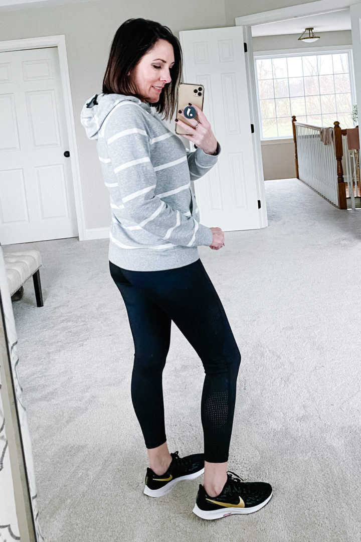 Goodthreads comes through again with this cozy sweatshirt, and I'm really impressed with these leggings as well... see more in this spring 2020 try-on haul! #amazonfashion