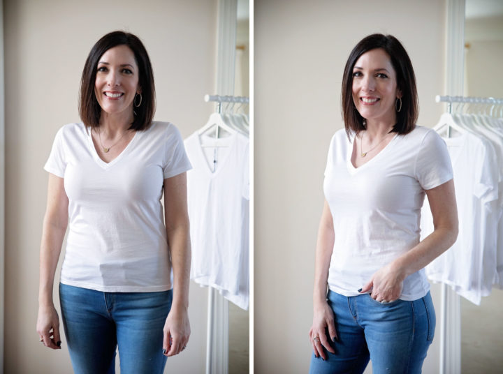 White T-Shirt Review: Vince Essential V Neck Tee