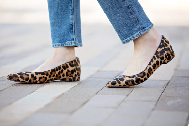 Transition Shoes for Spring 2020: Pointy Toe Flats in Leopard Calf Hair