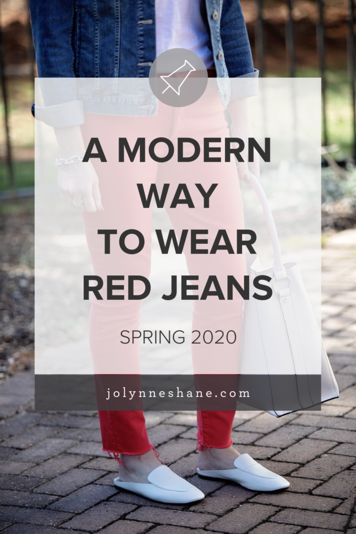 A Modern Way to Wear Red Jeans for Spring 2020