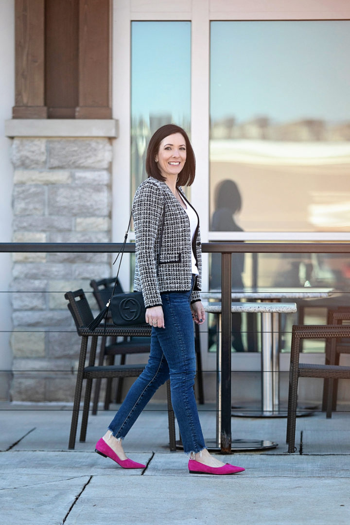 how to wear a tweed jacket with jeans