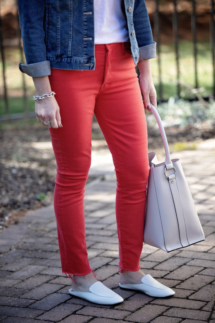 red skinny jeans outfit