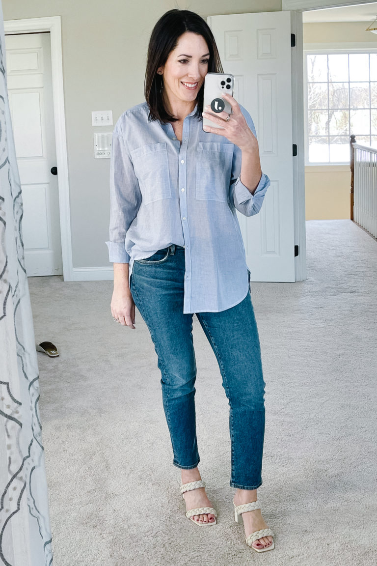 How to Wear An Oversized Button-Up Shirt | Jo-Lynne Shane