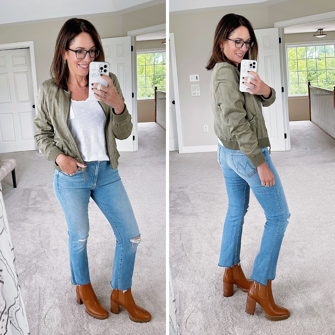 How to wear cropped flare jeans - Mint Arrow