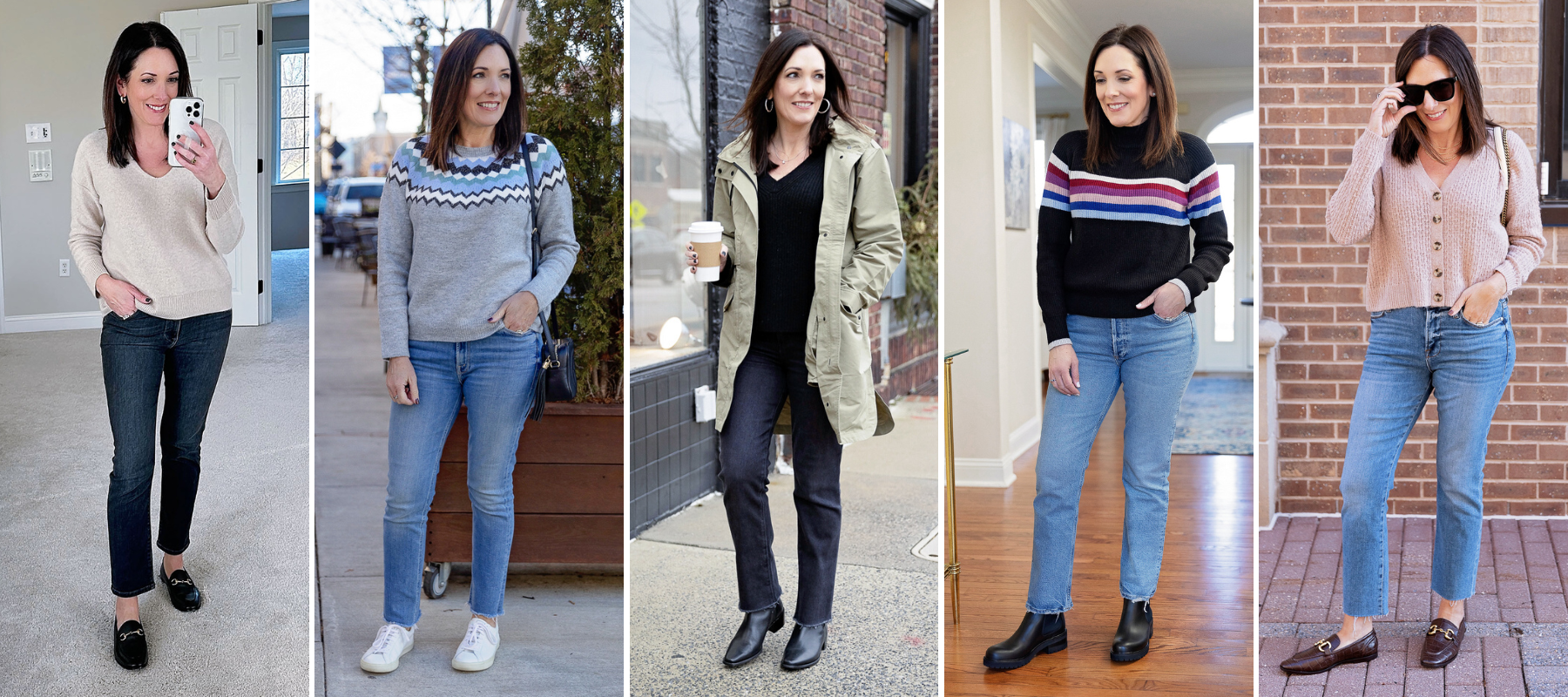 What Jeans to Wear with Flat Shoes: Straight Ankle Jeans