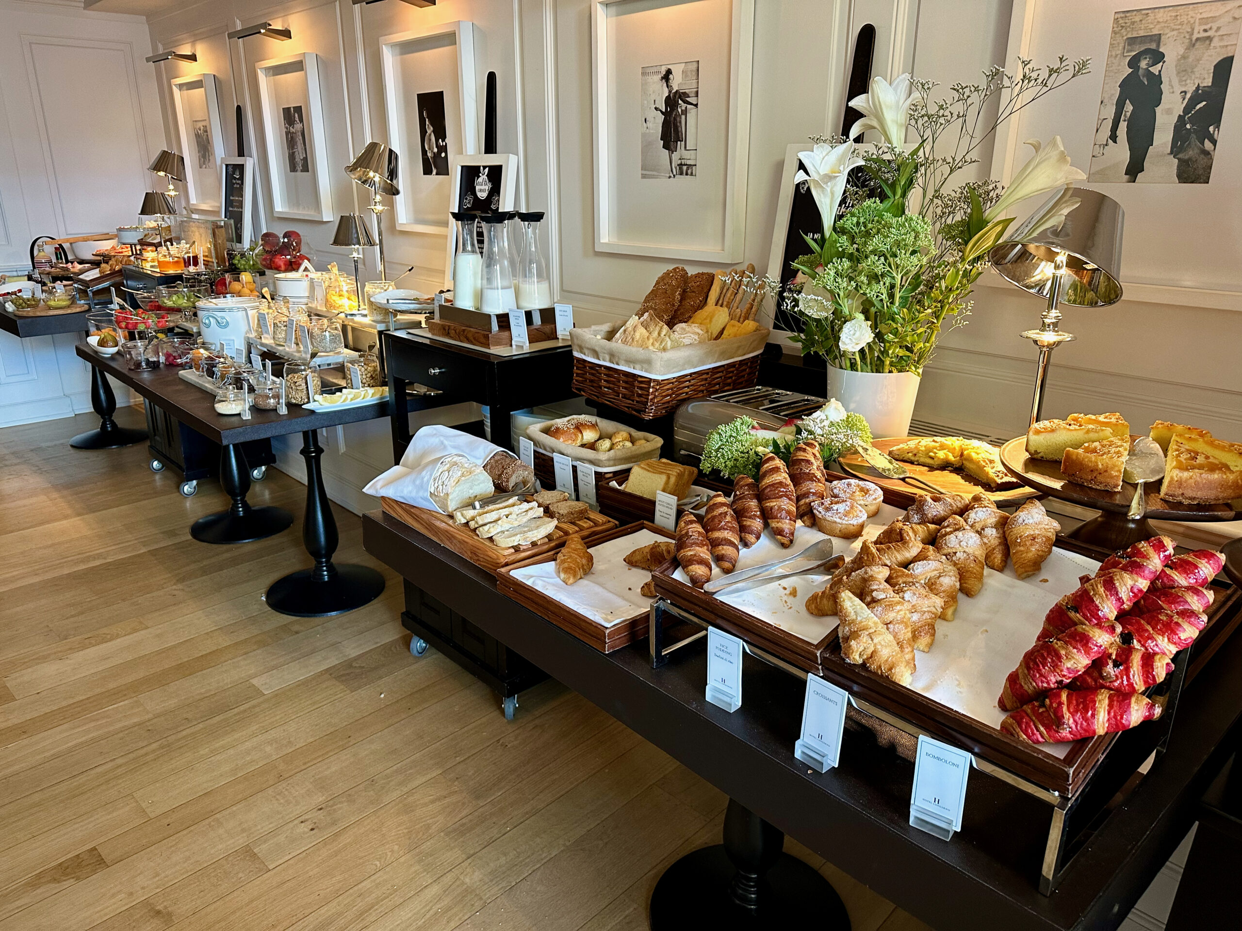breakfast buffet at Hotel Lungarno in Florence, Italy