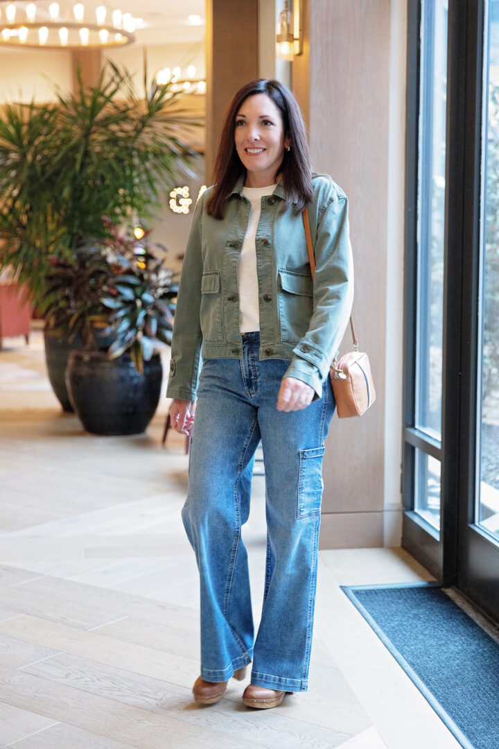 Gap Relaxed Utility Jacket with Wide Leg Cargo Jeans